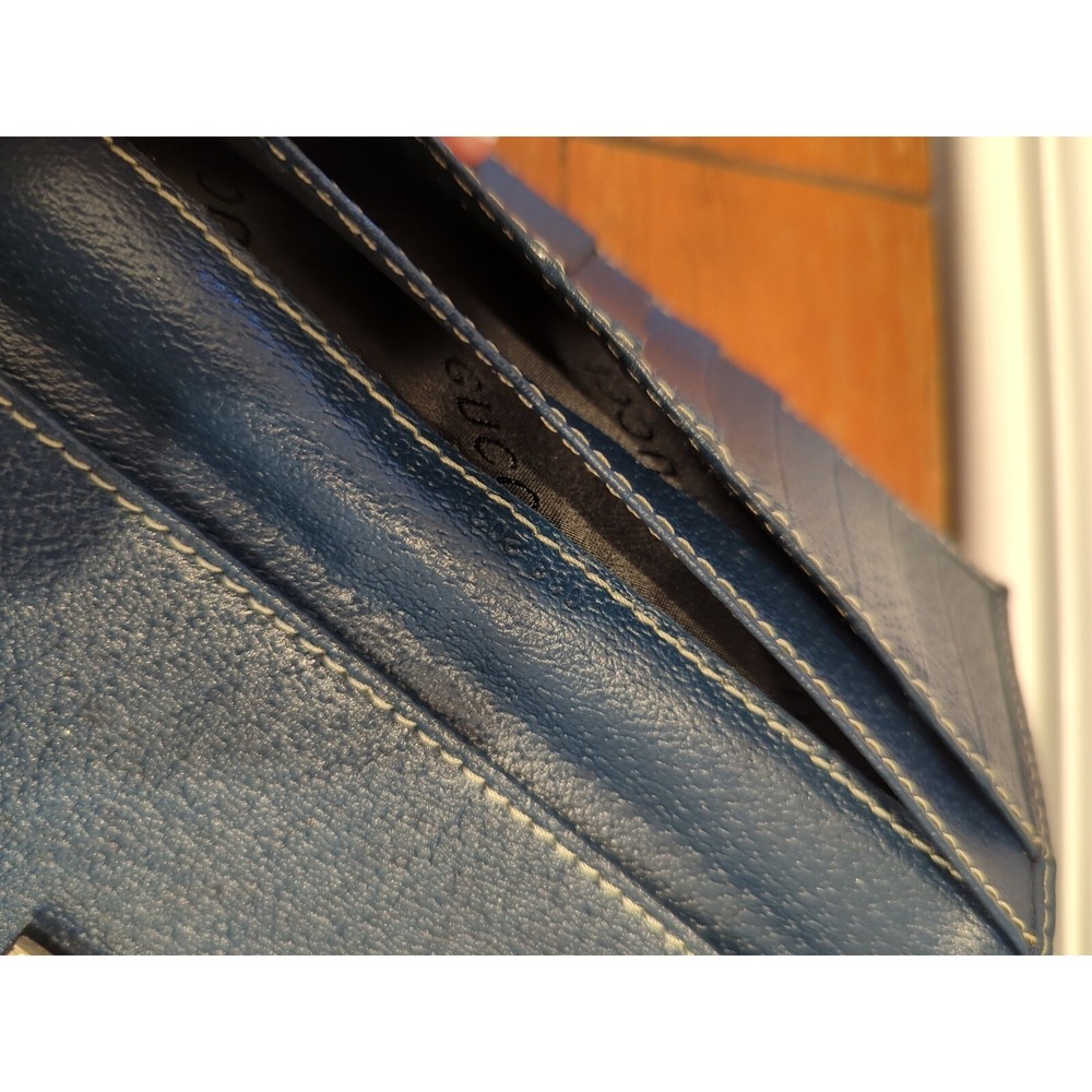 Authentic Gucci Canvas with Blue Leather Long Wallet - Picture 11 of 16